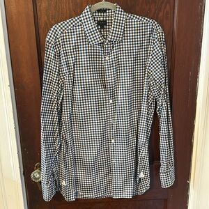 Brown and Blue Plaid Dress Shirt